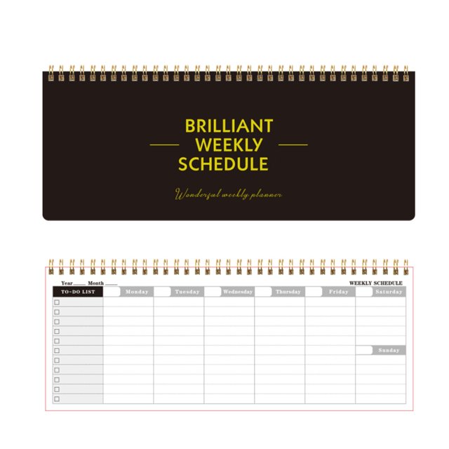 Desk Supplies 2025 Border New English Long Weekly Plan Simple Coil Note Time Management Ledger Arts and Crafts Clearance
