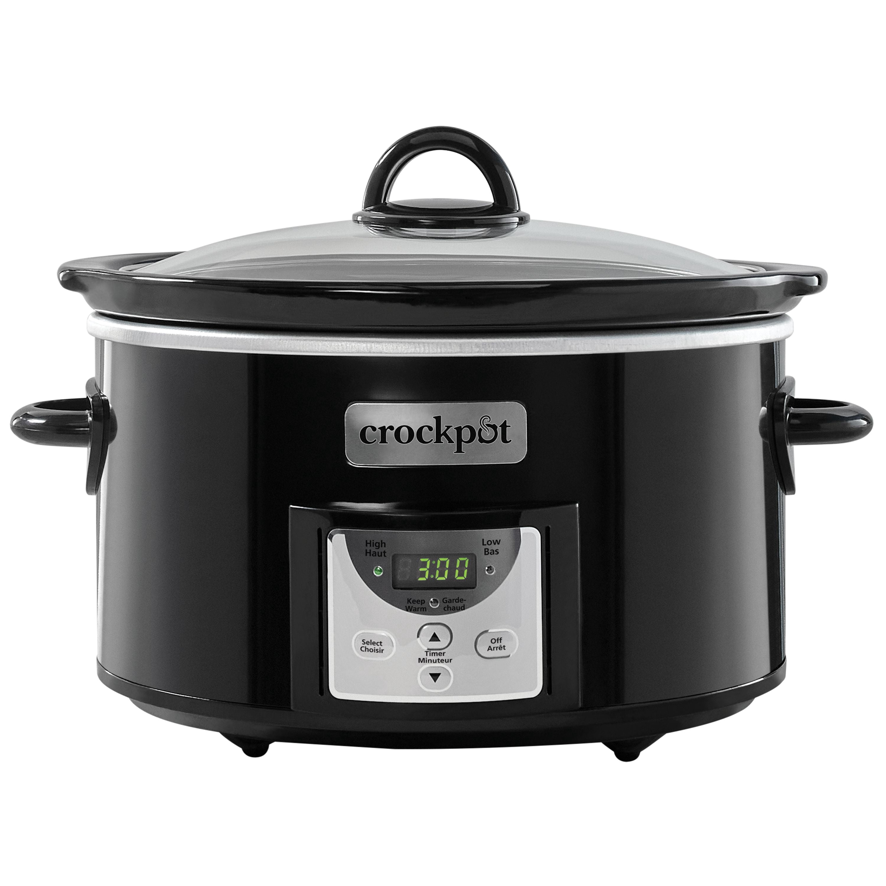 Crock-Pot 4-Quart Digital Countdown Slow Cooker, Black