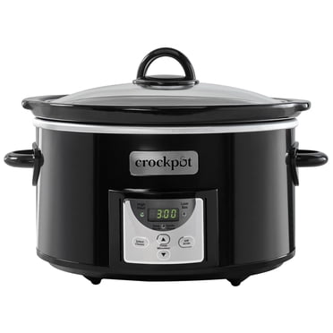 Crockpot de 3,8 L Mijoteuse à minuterie numérique, noire