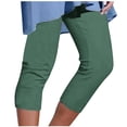 thumbnail image 1 of Yuyuzo Womens Plus Size Capris High Waisted Straight Leg Solid Color Bottom Capri Pants for Women 3/4 Slacks, 1 of 5