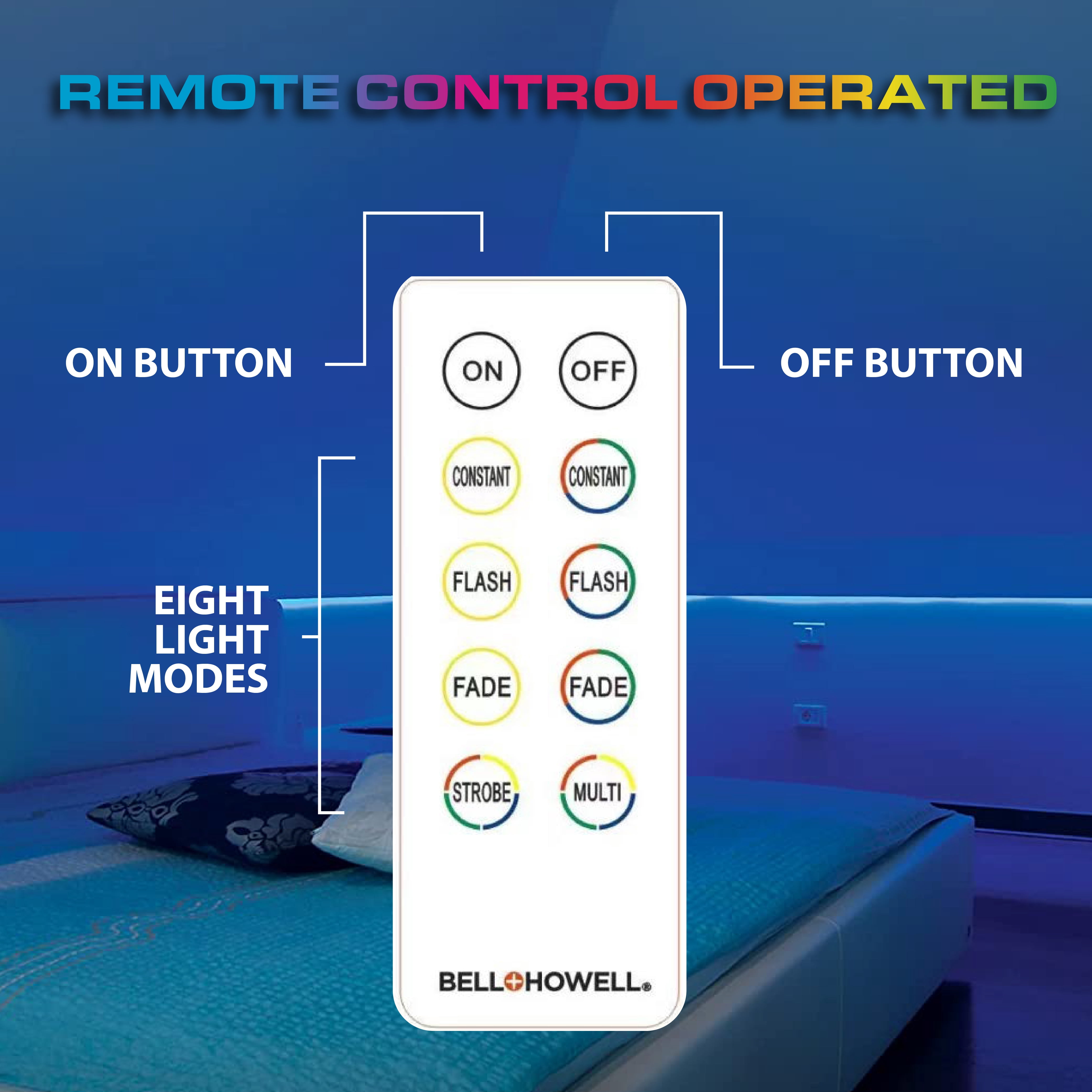 Bell + Howell Bionic 50 Pi. Guirlande Lumineuse à Énergie Solaire et USB Changeant de Couleur