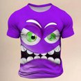 thumbnail image 1 of T-shirt à Col Rond à Manches Courtes pour Homme, Printemps Été, Décontracté, Imprimé Émoticône, Coupe Confortable pour Loisirs Quotidiens, 1 of 3