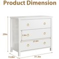 thumbnail image 3 of Commode à 3 Tiroirs pour Chambre, Commode Haute de 29 Pouces, Commode Haute Moderne avec Rangement, Commode en Bois Autoportante pour Chambre, Chambre de Bébé, Salon, Blanc, 3 of 9