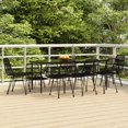 thumbnail image 1 of vidaXL 9 Piece Garden Dining Set Black Poly Rattan, 1 of 5