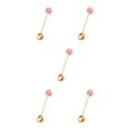 thumbnail image 3 of Transemion 1/2/3/5 Cartoon Adorable Restaurant Hotel Tableware Portable Washable Stainless Steel Stirring Mixing Dinnerware Cake Flatware Candy Spoon Brown 5PCS, 3 of 6