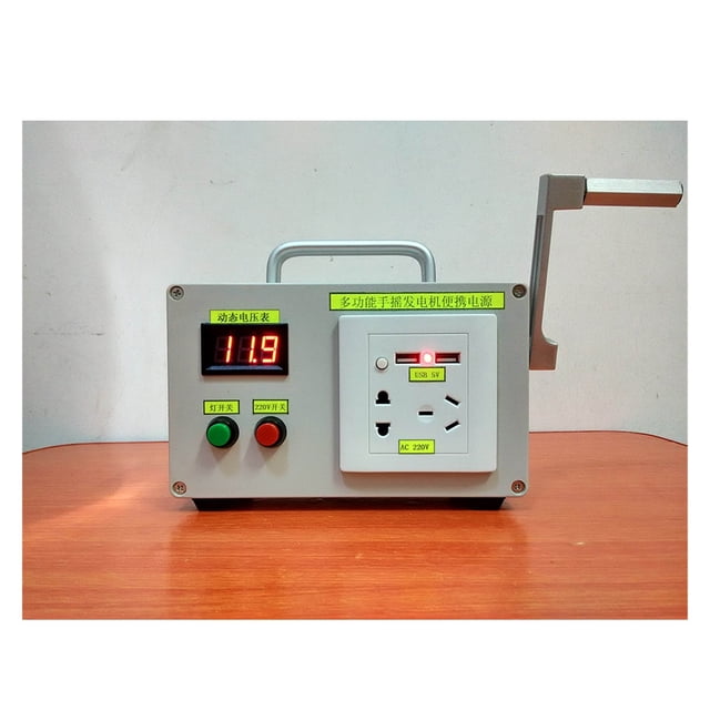 6600mA Hand Crank Generator Mobile Phone Charging Treasure DC 12v 15w Generator ,Handy Bright