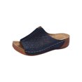 thumbnail image 2 of Gspmoly Sandales à Enfiler pour Femmes, Mode Décontractée d'Été Nouvelle Plage Bout Rond Couleur Unie Sandales Compensées Ajourées Pantoufles pour Femmes Bleu 36, 2 of 7