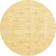 thumbnail image 1 of Ahgly Company Indoor Round Abstract Chrome Gold Yellow Oriental Area Rugs, 7' Round, 1 of 6