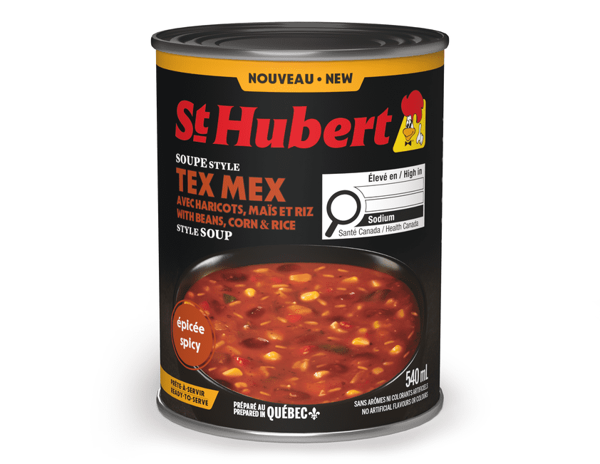 ST-HUBERT Soupe style Tex Mex avec haricots, maïs et riz en conserve 540ML