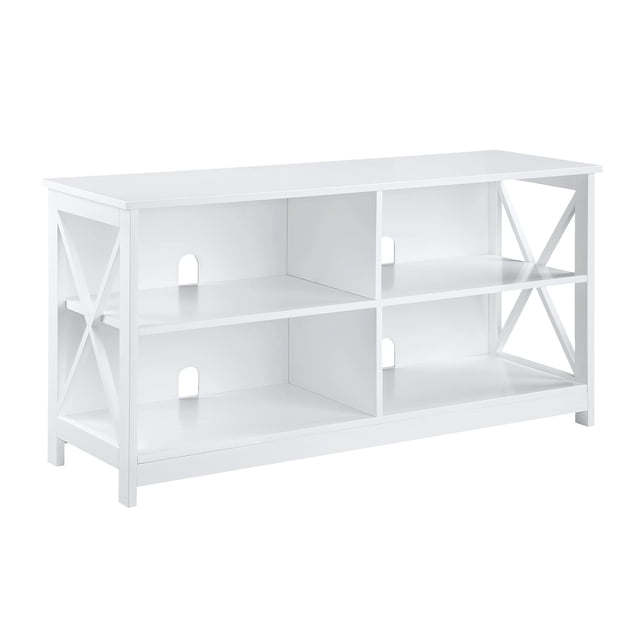 Pemberley Row Wood White TV Stand Rectangular Cable Management 24"H x 15.75"W x 47.25"D