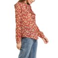thumbnail image 4 of INSPIRE CHIC Women's Ruffle Collar Long Sleeve Button Down Floral Shirt, 4 of 6