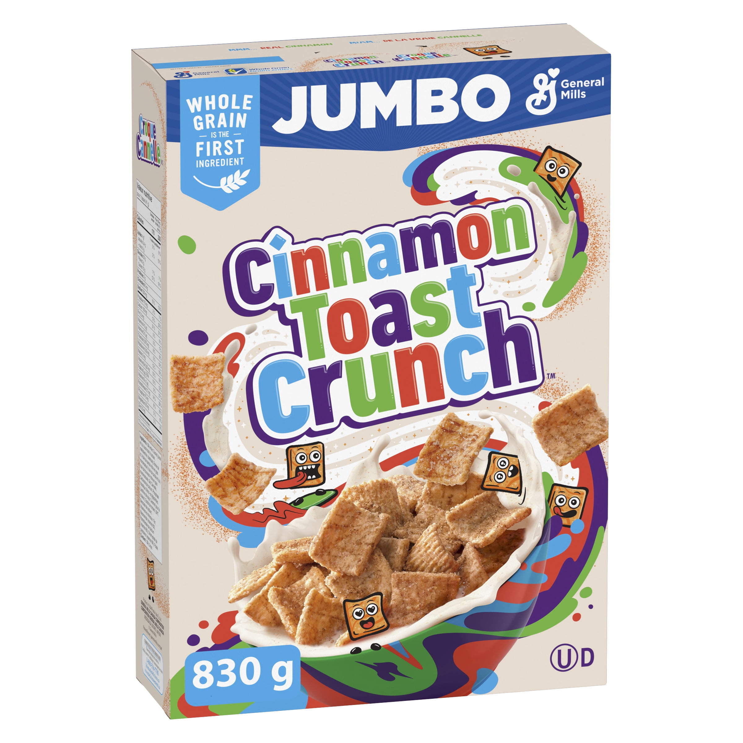 Cinnamon Toast Crunch Breakfast Cereal, Jumbo Size, Whole Grains, 830 g