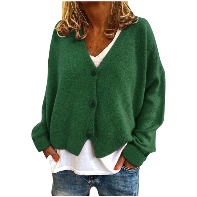 2025 Femmes Uni Col en V Boutons Chandail Léger Décontracté Extensible Tricoté Cardigan Cage Thoracique