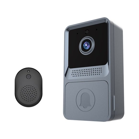 Smart Doorbell with Chime Wireless Door Bell Phone Peephole which is durable Intercom Two Way Audio Surveillance Bells Home Outdoor Gray