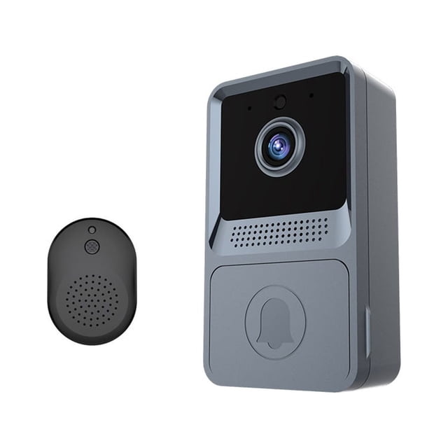 Wisewang Smart Doorbell Rechargeable Wireless Intelligent Call Door Bell Camera Phone Intercom Bells Home Outdoor Gray