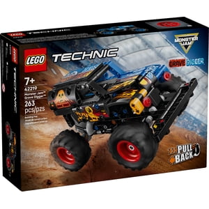 LEGO Technic Monster Jam Grave Digger Fire and Ice Building Toy for Boys & Girls - Monster Truck Toy W/Pull-Back Racing Action for Kids, Ages 7+ - Gift Idea for Birthdays - 42219