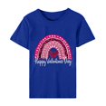 thumbnail image 4 of Meichang Hauts pour Femmes Chemise Tendance de la Saint-Valentin Hauts Mignons Imprimé Cœur Hauts de Vacances Manches Courtes Col Rond Décontracté Chandail Blouses, 4 of 5