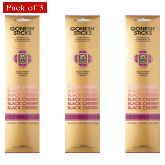 Gonesh Incense Extra Rich - Black Cherry (20 Sticks In 1 Pack) (Pack of 3)