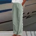 thumbnail image 2 of Timegard Lounge Pants pour Femmes Taille Élastique Bouton Pantalon Rayé Automne Décontracté Pantalon Léger, 2 of 6