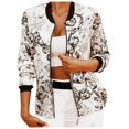 thumbnail image 1 of BYHONG Manteau Court Imprimé à Manches Longues Ajusté pour Femme Automne et Hiver Petit Manteau Manteaux pour Femmes Manteau pour Femme Noir G, 1 of 8