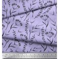 thumbnail image 2 of Soimoi Purple Velvet Fabric Flower Leaves Print Sewing Fabric Yard 60 Inch Wide, 2 of 3