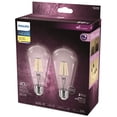 thumbnail image 3 of PHILIPS 4.5W (40W) ST19 Medium Base Soft White LED Light Bulbs Vintage - Clear Glass, 2 Pack, 3 of 7