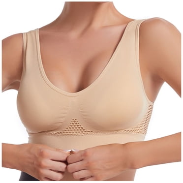 IROINNID Rabais Soutiens-Gorge de Sport Grande Taille pour Femmes Soutien-Gorge Rehausseur Débardeur Yoga Confortable Sans Armatures sous-Vêtements Soutiens-Gorge de Sport, Blanc