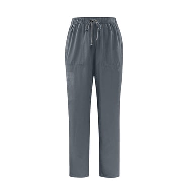 Xfvqtps Pantalon de Sarrau pour Femmes à Multiples Poches, Couleur Unie, Coupe Ample, Extensible, Joggers de Sarrau de Yoga, Anti-Froissement, Taille Élastique, Pantalon de Jogger Médical pour Soins Infirmiers, Pantalon de Travail, Gris Foncé
