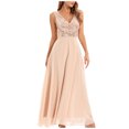 thumbnail image 2 of EGNMCR Robes de Soirée pour Femmes, Robes Formelles pour Femmes, Robes de Cocktail pour Femmes Mode pour Femmes Robe à Paillettes à Col en V Scintillante Brillante Fête Boîte de Nuit Jupe Longue Portefeuille Robe de Soirée Formelle Robe pour Femmes, 2 of 9