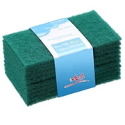 Green Scouring Pads Heavy Duty Scouring Pad, Dish Scrubber for Kitchen,Extra Thick Dish Cleaning Sponges for Tough Stains - Reusable Kitchen Scrubbers for Pots, Pans and Cookware(10 Pcs)