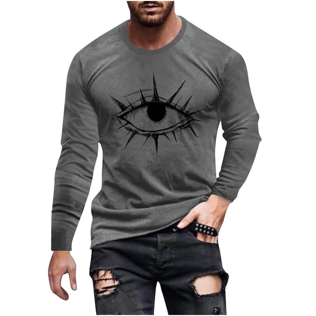 Haut Gris pour Homme à Manches Longues, Graphique de Squelette, Blouse Coupe Ample pour Homme, Col Rond, Sport, Heureux Festival, Halloween, Décontracté, Course, Automne Été, Chandails 2025 TG