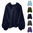 thumbnail image 1 of Yuyuzo Oversized Sweatshirt for Women V Neck Hoodies Long Sleeve Shirts Fall Casual Dropped Shoulder Fashion Outfits Size GrayXXL, 1 of 4