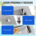 thumbnail image 4 of Bingirl Évier Utilitaire en Acier Inoxydable Freeest&ing avec Deux Bols 47 * 18 * 35 Po Pieds Ajustables Drainage Efficace Résistant aux Obstructions Robinet Coulissant en Acier Inoxydable 304 Rangement pour Couteaux Étagère Ouverte, 4 of 5
