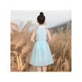 thumbnail image 2 of Robe Fille Dos Nu Bleu Blanc à Rayures Été Coton Sans Manches 10 Ans, 2 of 6