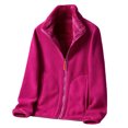 thumbnail image 1 of EQWLJWE Women Double-Sided Fleece Windproof Jacket Full Zip Jackets with Pockets Soft Lightweight Warm Coat Sweater Jacket for Fall Winter Outdoor Winter Jackets for Women 2023, 1 of 2