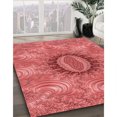 thumbnail image 3 of Ahgly Company Machine Washable Indoor Round Transitional Red Area Rugs, 3' Round, 3 of 7