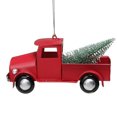 thumbnail image 1 of Northlight Vintage Style Truck with Frosted Tree Christmas Ornament - 4.5" - Red, 1 of 6