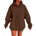 thumbnail image 2 of IMENGL Oversized Winter cotton hooded pullover sweatshirt, Brown M, Size M-5XL, 2 of 5