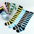 thumbnail image 3 of Stockings Color Block Striped Women Over The Knee Thigh High Socks for Christmas, 3 of 11