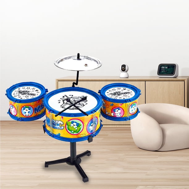 Ensemble de Pile de Simulation en Plastique Abs Jaune Jouet pour Enfants 3-6 Ans 3 Tambours Jazz Instrument de Percussion Musical avec Baguettes de Ensemble de Pile de Simulation en Plastique Abs Jaune Jouet pour Enfants 3-6 Ans 3 Tambours Jazz Instrument de Percussion Musical avec Baguettes de