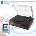 thumbnail image 2 of DIGITNOW Bluetooth Record Player Belt-Driven 3-Speed Turntable Built-in Stereo Speakers-Brown, 2 of 5