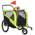 thumbnail image 1 of Aosom 2-in-1 Dog Bike Trailer, Pet Stroller with Hitch for Large Dogs, Green, 1 of 9