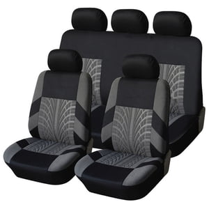 Yeacher 9Pcs Luxury Car Seat Covers Front +Back Seat Black Scratch proof Four Seasons Bottoms Protectors,Compatible with 90% Vehicles for Most Car Truck Suv Van Seam Style