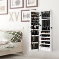 thumbnail image 3 of Costway Mirrored Jewelry Cabinet Jewelry Organizer w/2 LED Lights White, 3 of 9