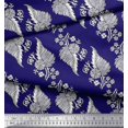 thumbnail image 3 of Soimoi Modal Satin Fabric Leaves & Floral Block Print Fabric by The Yard 42 Inch Wide, 3 of 3