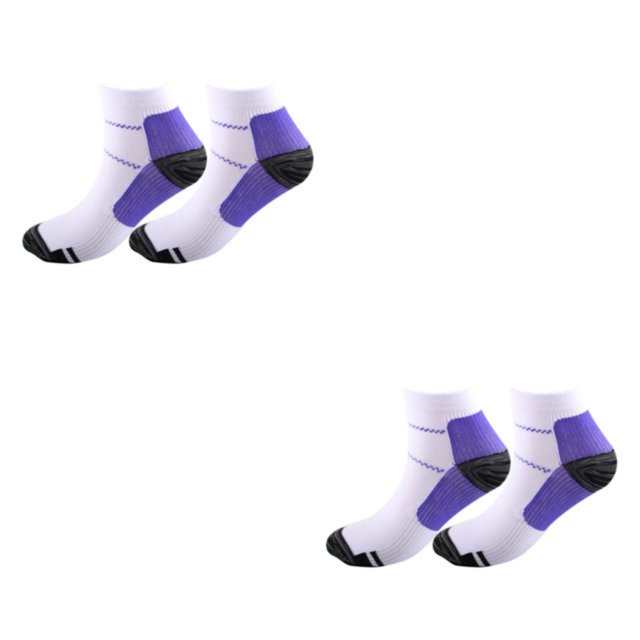 Wweixi 2piece Relieve Foot Fatigue Compression Socks For Greater Comfortable To Wear Ankles Socks purple S/M 2Set