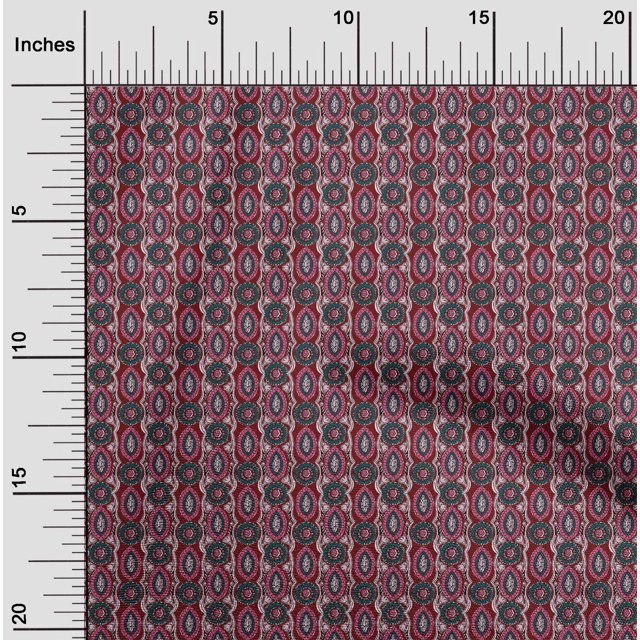 oneOone Viscose Chiffon Fabric Ethnic Block Print Fabric By The Yard 42 Inch Wide