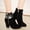 Black, variant on jsaierl Women's Warm Solid Retro Zipper High Heel Round Toe Square Heel Boots Shoes