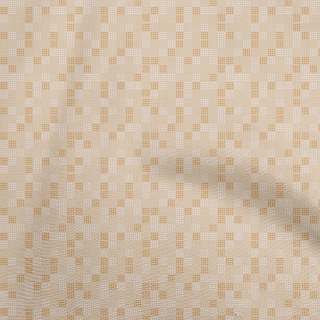 oneOone Rayon Light Beige Fabric Geometric Sewing Craft Projects Fabric Prints By Yard 56 Inch Wide