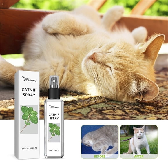 Vrorvz Herbal Petnip Spray for Pets 100ml Natural Plant Extracts Scratch Protection Safe No Mess Stimulate Play Calm Behavior Effective to Traditional Petnip